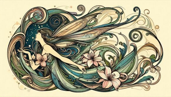 Download Art Nouveau Fairy, Flowing Curves and Ma - Curves Collection