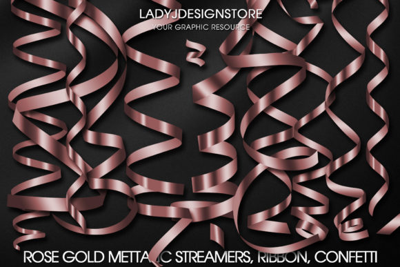 Download Rose Gold Glitter Ribbon Streamers - Premium Resources