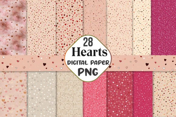 Download Valentines Nude Hearts Digital Paper - Nude hearts Collection