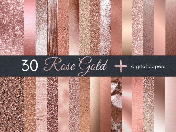 Download 30 Rose Gold Digital Paper - Rose gold Collection