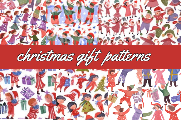Download Watercolor Kids Pattern Christmas - Kids pattern Collection
