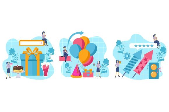 Download Flat Bundle Birthday Decoration Design - Decor Collection